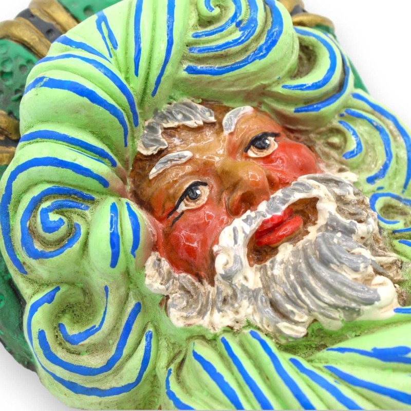 Volto di Saraceno da Appendere, in ceramica Siciliana, h 20 x 15 cm ca. - 