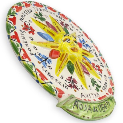 Windrose aus Caltagirone-Keramik – Höhe ca. 25 cm Mit drei Farboptionen (1 Stück) - 