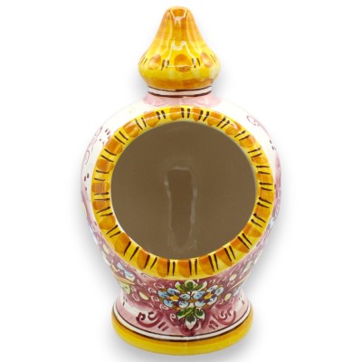 Tipica saliera Siciliana in ceramica di Caltagirone h 25 cm ca. varie opzioni decoro (1Unità) - 