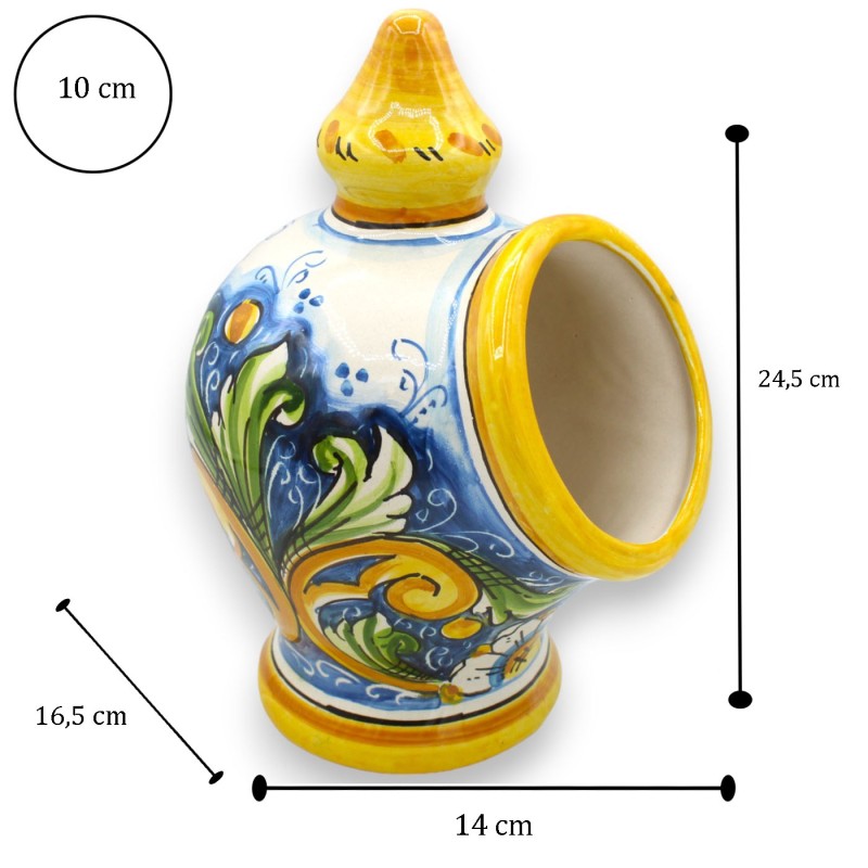 Saleiro típico siciliano em cerâmica Caltagirone, com aproximadamente 25 cm de altura. várias opções de decoração (1pc) 