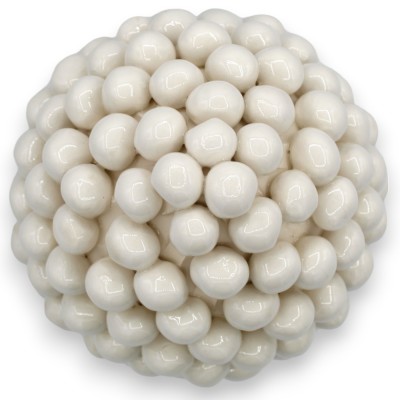 Pigna Siciliana in Ceramica Caltagirone con opzione h 25 cm o h 30 cm ca. (1pz) Bianco con gambo decoro barocco - 