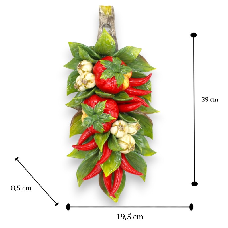 Hanging Bundle, h 40 x 20 cm approx. composition of tomatoes, garlic and chilli peppers MD2 - 
