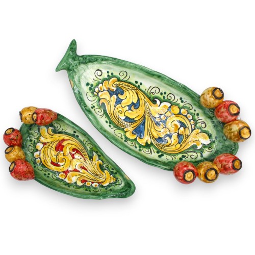 Prickly Pear spade ficka tom bricka, Caltagirone keramik, barock dekoration - två storlekar (1st) - 