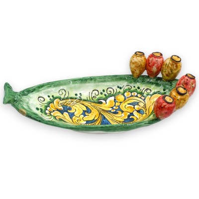 Bandeja vaciador de bolsillo para pala de tuna, cerámica de Caltagirone, decoración barroca - dos tamaños (1ud) - 