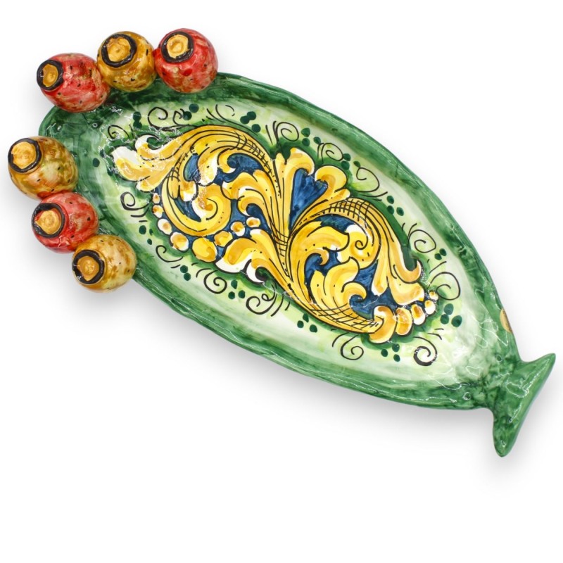 Bandeja vaciador de bolsillo para pala de tuna, cerámica de Caltagirone, decoración barroca - dos tamaños (1ud) - 