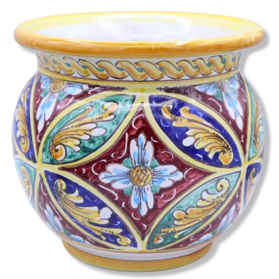 Cachepot, Vase for plants in fine ceramic, Baroque Palermo decoration, available in various sizes - Mod CH - 