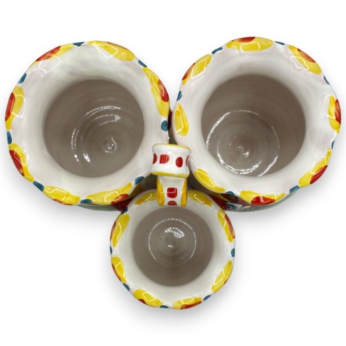 Frascos porta-conchas de cerâmica Tris of Caltagirone, h 20 x 24 cm aprox. multi-decoração e multi-cor -  2