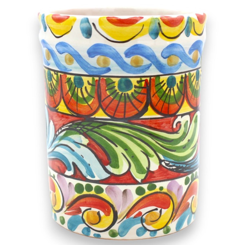 Caltagirone-Keramik-Kellenhalter, H ca. 13 x 10 cm. (1 Stück) Dekoration und zufällige Farbe - 