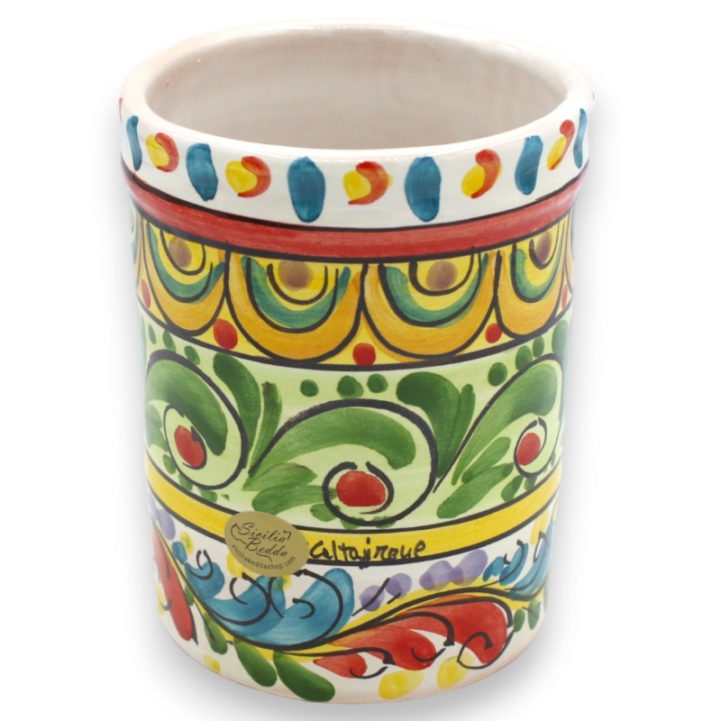 Caltagirone ceramic ladle holder, h 13 x 10 cm approx. (1pc) Random decoration and colour - 