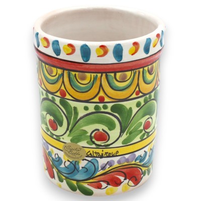 Caltagirone-Keramik-Kellenhalter, H ca. 13 x 10 cm. (1 Stück) Dekoration und zufällige Farbe - 