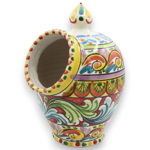 Typowa sycylijska solniczka z ceramiki Caltagirone, wysokość ok. 25 cm. Wielokolorowe i wielokolorowe - 
