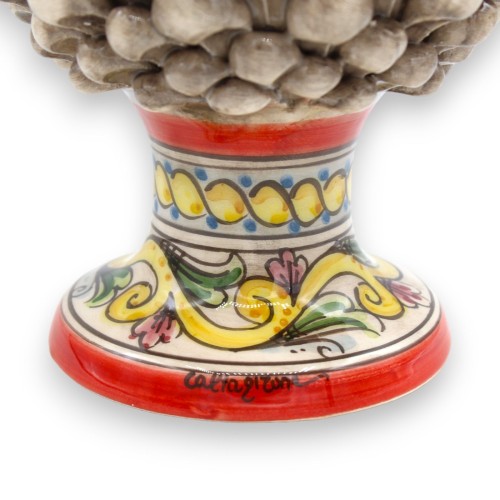 Pomme de Pin Sicilienne Caltagirone Céramique, Blanc Antique, deux options de taille (1pc) Décoration baroque et fleurs  2