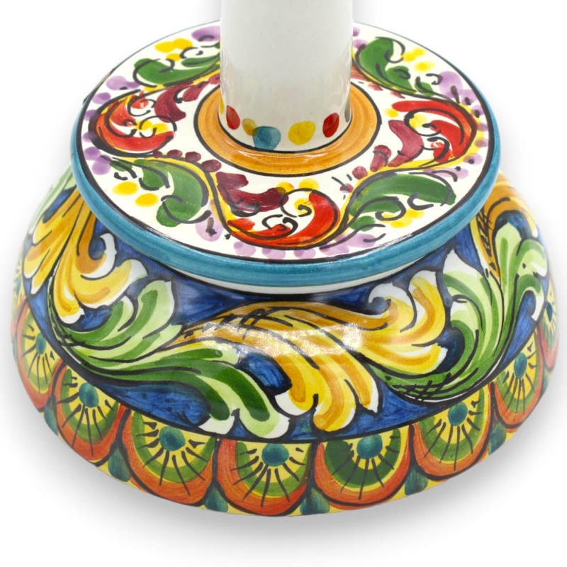 Caltagirone keramische keukenrolhouder, h 35 en Ø 17 cm ca. Siciliaanse kardecoratie - 
