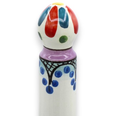 Küchenrollenhalter aus Caltagirone-Keramik, H 35 und Ø 17 cm ca. Sizilianische Karrendekoration - 
