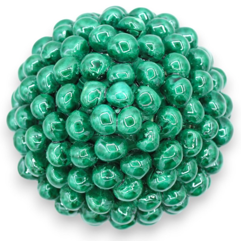Piña siciliana en cerámica Caltagirone, Verderame, 2 opciones de tamaño (1pc) Decoración de tallo Hojas amarillas y band