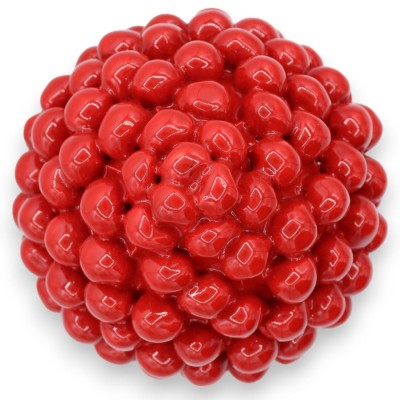 Cono de pino siciliano en cerámica de Caltagirone, rojo 2 opciones de tamaño (1 pieza) Decoración barroca del tallo sobr