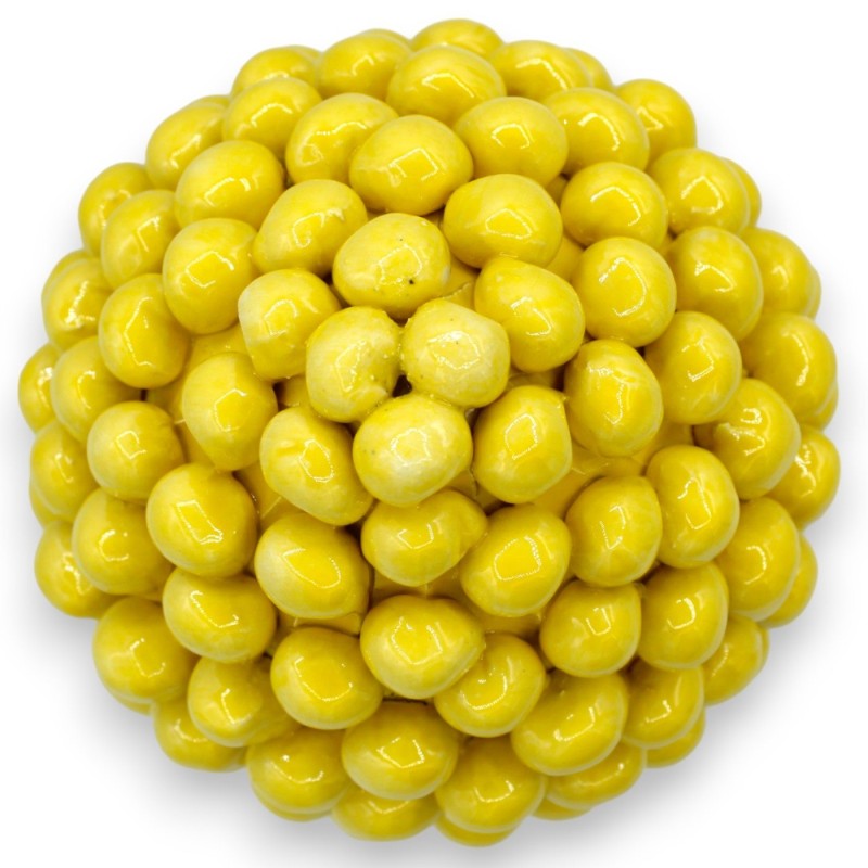 Szyszka sycylijska z ceramiki Caltagirone, żółta 2 opcje rozmiaru (1 szt.) Łodyga z XVII wieku i dekoracja kwiatowa - 