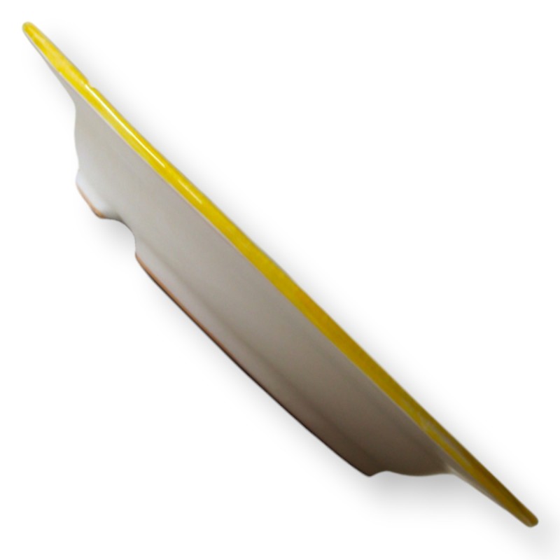 Ornamental plate with a rim, Caltagirone ceramic, Ø 55 cm approx. Sicilian cart and baroque decoration - 