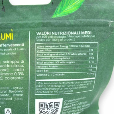 Dulces con Jugo de Limón Siciliano, ligeramente efervescentes, 100g SIN GLUTEN - 