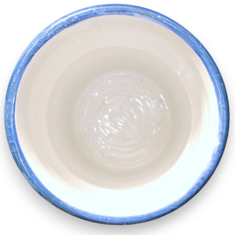 Paragüero cilíndrico de cerámica siciliana, altura 50 cm aprox. decoración barroca con flores sobre fondo azul y turques