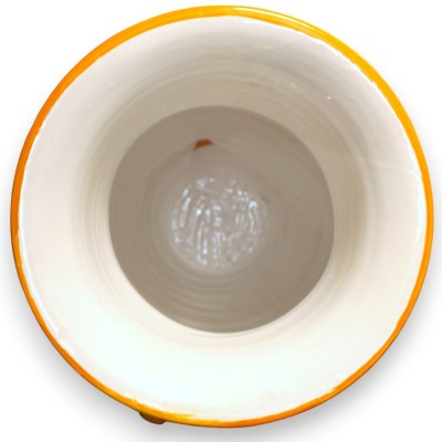 Tarro paraguas con asas tipo antorcha, cerámica siciliana, altura 50 cm aprox. decoración barroca, floral y geométrica s