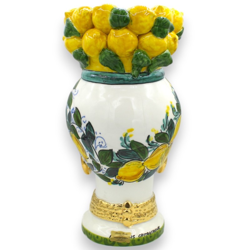 Głowa Maura Caltagirone wys. ok. 37 cm (1 szt.) dekoracja i korona z cytryn, emalia z 24-karatowego złota - 