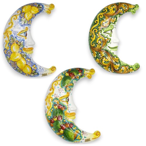 Caltagirone keramische maan, ca. 47 cm hoog, diverse decoratiemogelijkheden (1 stuk) - 