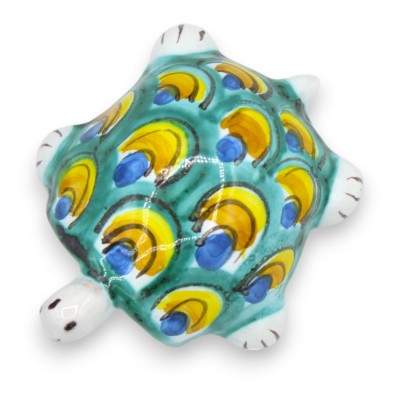 Tortue terrestre en céramique sicilienne fine, deux options de taille (1pc) décoration et couleur aléatoires - 