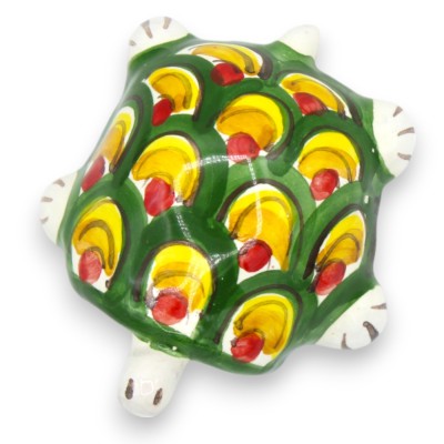 Tortue terrestre en céramique sicilienne fine, deux options de taille (1pc) décoration et couleur aléatoires - 
