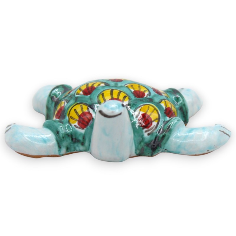 Tortue de mer en céramique fine sicilienne, L 9 x 8 cm environ. (1 pièce) - 