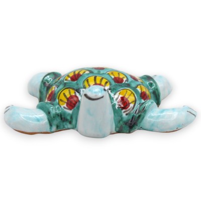 Tortue de mer en céramique fine sicilienne, L 9 x 8 cm environ. (1 pièce) - 