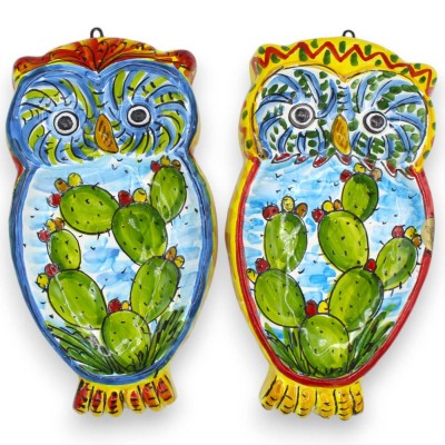 Gufo Rendi Resto, Appetizer dish or hanging, Sicilian ceramic, L 24 x 13 cm approx. (1pc) random decoration and color - 