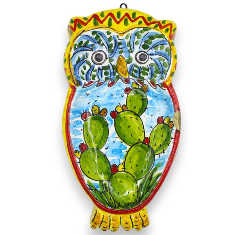 Gufo Rendi Resto, Appetizer dish or hanging, Sicilian ceramic, L 24 x 13 cm approx. (1pc) random decoration and color - 