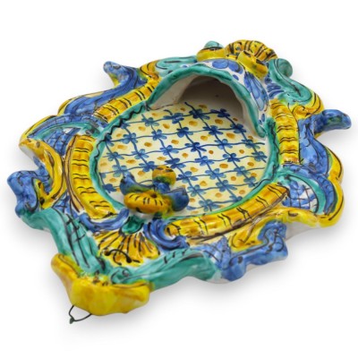 Bénitier en céramique sicilienne - h 30 x L 20 cm environ. décoration baroque MD7 - 
