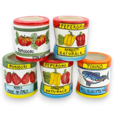 Schöpfkellenhalter in Form eines Vintage-Glases, Crushed-Effekt, sizilianische Keramik, 2 Größenoptionen (1 Stück), zufä