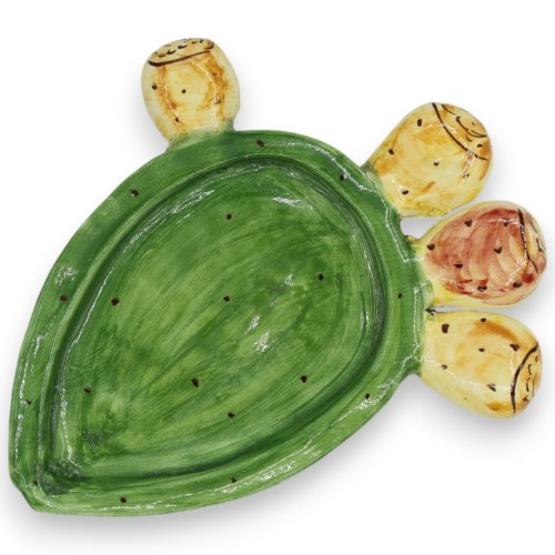 Pala Ficodindia tray empty pockets, Caltagirone ceramic, two size options (1pc) -  2