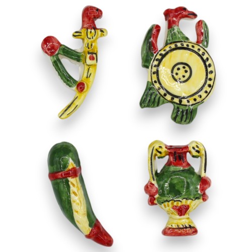 Ímã de cerâmica Caltagirone, Machados Sicilianos (1 unidade) h 7 cm aprox. - 