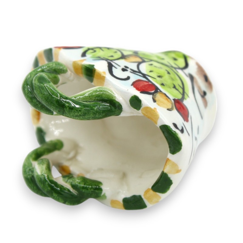 Kawa ceramiczna Caltagirone z uchwytem gładkim lub sznurkowym, wys. ok. 6 cm. (1 szt.) Losowa dekoracja i kolor - 