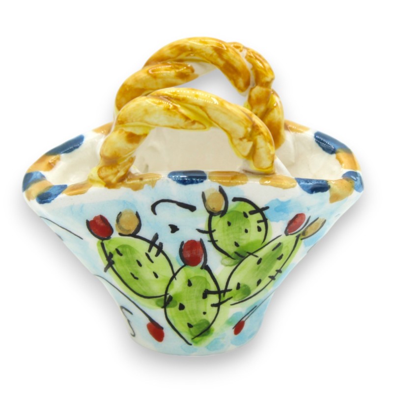 Kawa ceramiczna Caltagirone z uchwytem gładkim lub sznurkowym, wys. ok. 6 cm. (1 szt.) Losowa dekoracja i kolor - 