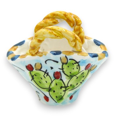 Kawa ceramiczna Caltagirone z uchwytem gładkim lub sznurkowym, wys. ok. 6 cm. (1 szt.) Losowa dekoracja i kolor - 
