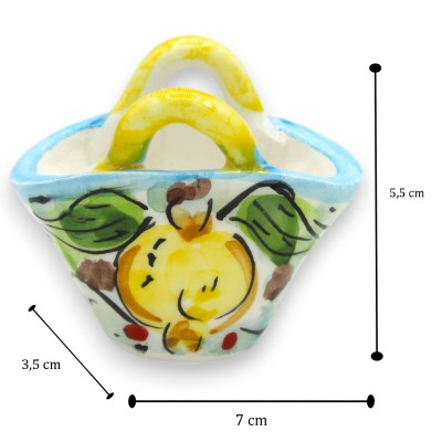 Kawa ceramiczna Caltagirone z uchwytem gładkim lub sznurkowym, wys. ok. 6 cm. (1 szt.) Losowa dekoracja i kolor - 