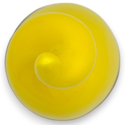 Vertical lucky horn in Sicilian ceramic, Yellow on black base, 4 size options (1pc) - 