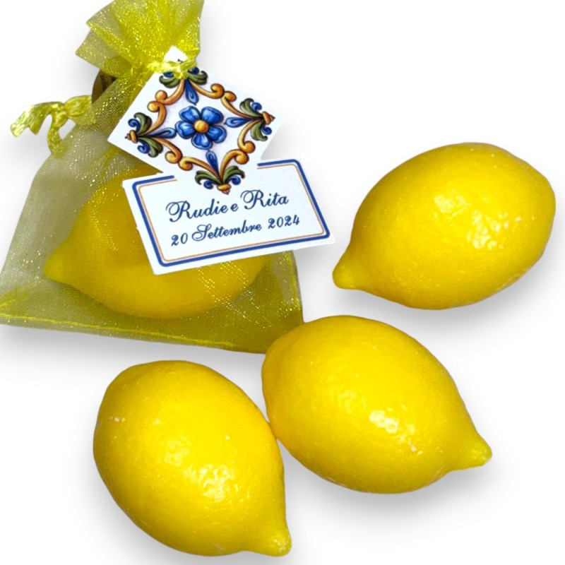 Platshållare, organzapåse med siciliansk citrondoftande vegetabilisk tvål (1 st) 25 gr - 