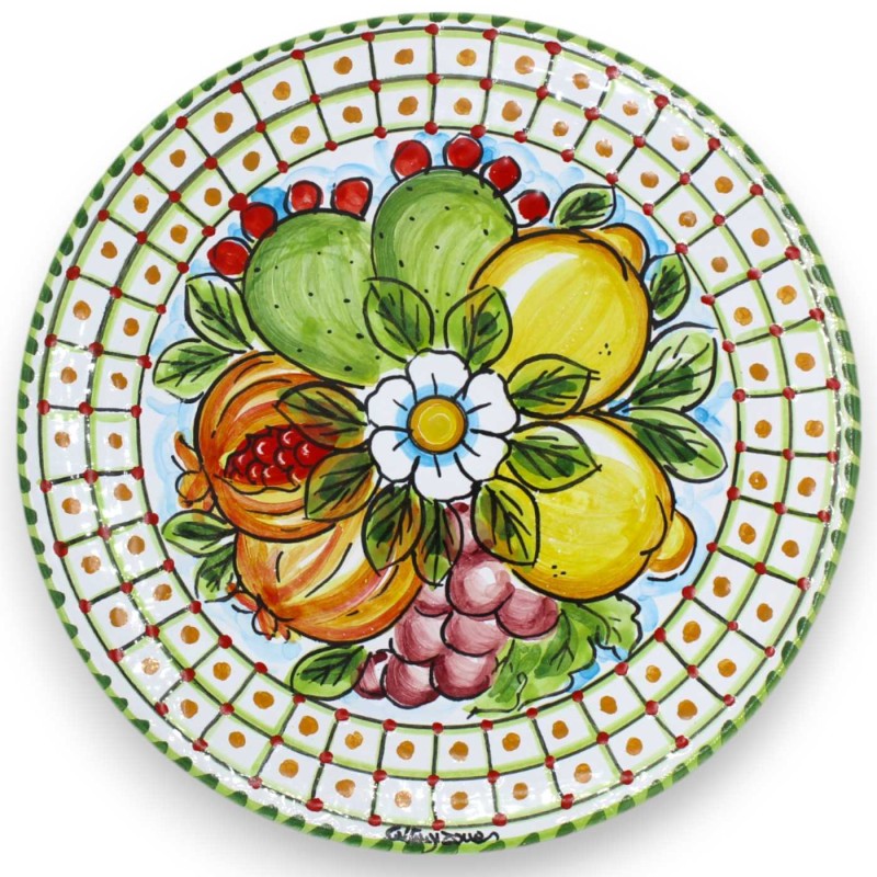 Round pot rest, in Caltagirone ceramic, Ø 20 cm approx. (1pc) Two decoration options - 