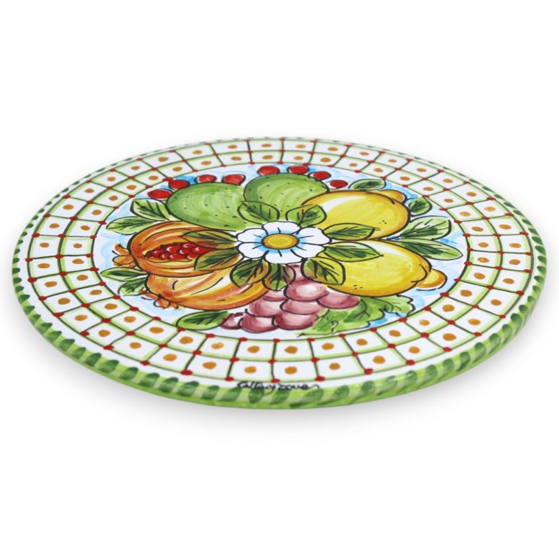 Round pot rest, in Caltagirone ceramic, Ø 20 cm approx. (1pc) Two decoration options - 