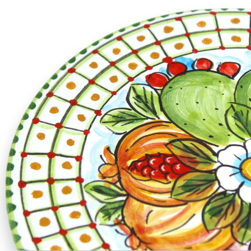 Ronde potsteun, in Caltagirone keramiek, Ø ca. 20 cm. (1 st) Twee decoropties - 