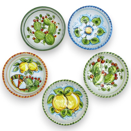 Caltagirone Ceramic Bowl, Ø 12 cm approx. (1pc) Various decoration options - 