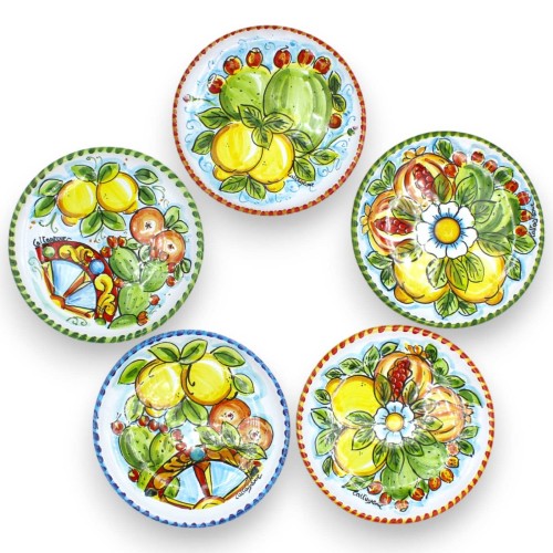 Assiette décorative en céramique de Caltagirone Ø 15 cm environ. (1pc) diverses décorations - 