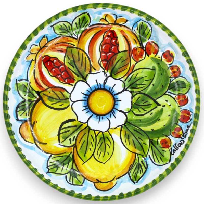 Assiette décorative en céramique de Caltagirone Ø 15 cm environ. (1pc) diverses décorations - 