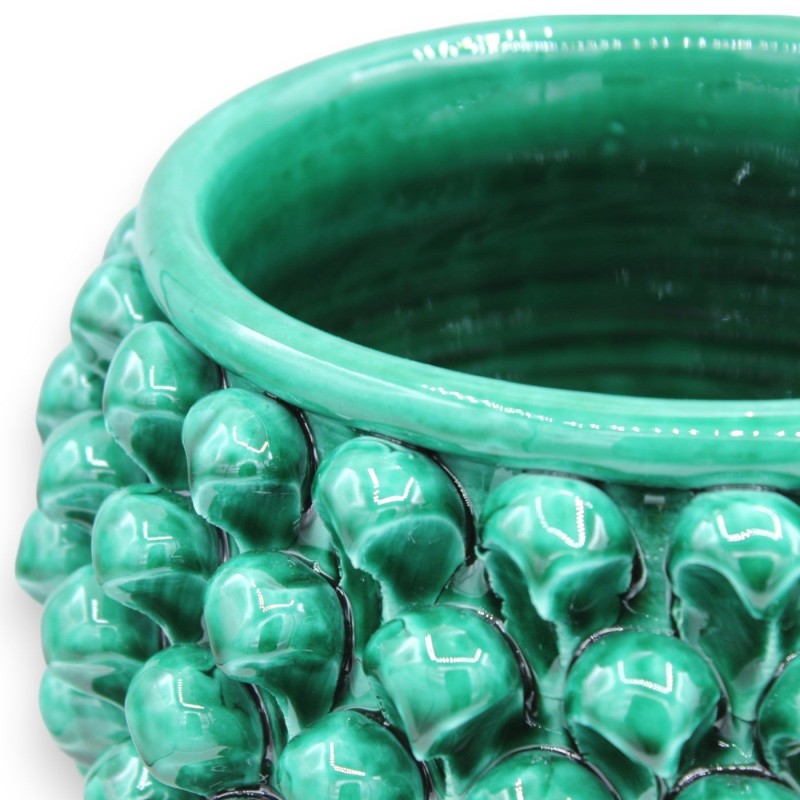 Caltagirone Half Pigna Vase, Verderame - 4 opciones de tamaño (1pc) tallo con decoración barroca clásica - 